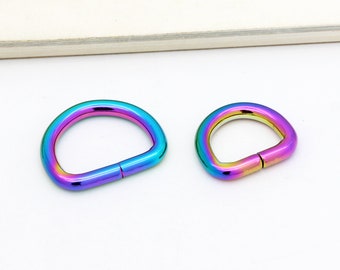2-4-10pcs 3/4"(19mm) 1"(25mm) Purse d ring rainbow d ring purse ring strap ring purse hardware