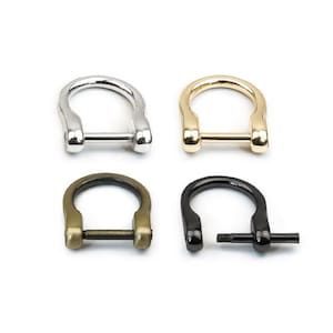 4pcs Screw d ring 14mm inner wide screw d buckle purse ring bag strap ring purse hardware