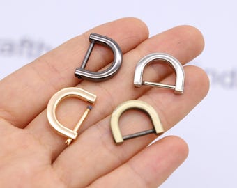 6個入りネジ式Dリング 1/2インチ(12mm) ストラップDリングバックル 財布リング ストラップリング 財布金具