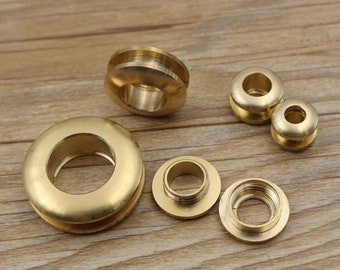 4set Grommet Eyelet Solid Brass ojales Metal Grommets Para artesanía de cuero