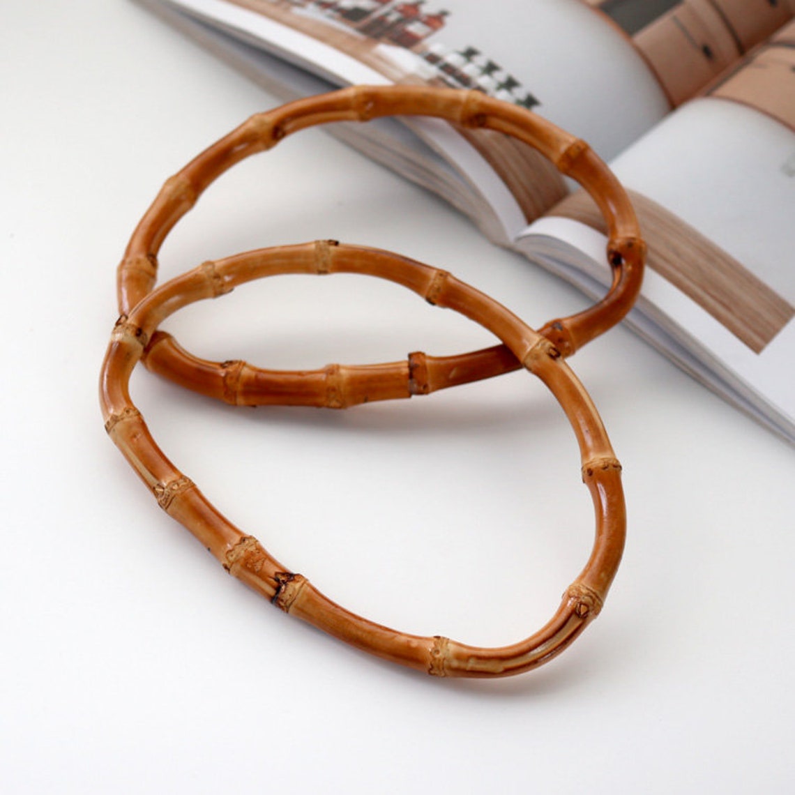 1pair Bamboo Handle Bamboo Purse Handle Bamboo Bag Handles Etsy