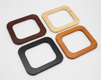 1 par de asas de madera para bolsos, asas de madera para bolsos de ganchillo, fabricación de bolsos de mano