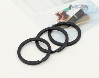 10pcs anillo de llave al por mayor mate negro Split anillo plano split llavero para llavero Llavero Hardware