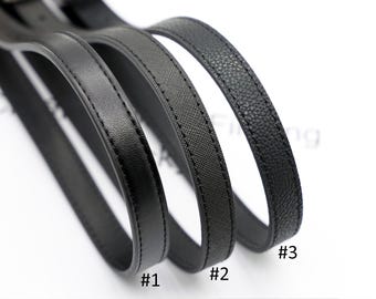 Svart läderrem 1,2 cm 1,5 cm 1,8 cm Läderrem Ersättningsaxelrem
