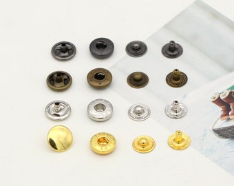 20set 10mm 12,5 mm 15mm Karabinerhaken Verbindungselemente Nieten Nieten Druckknopf Stud Leder Handwerk Verschluss Druckknöpfen