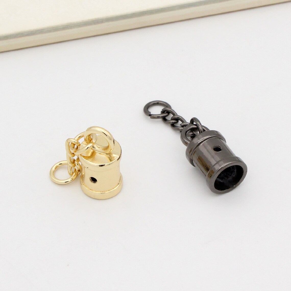 6pcs Tassel Caps Gunmetal Gold Tassel Cap Cord End Leather Etsy