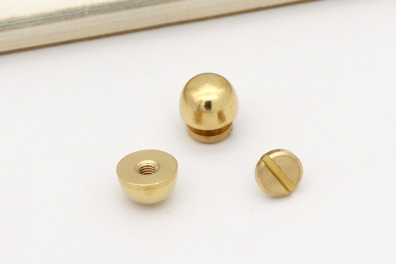 10set 10mm Solid brass Screw rivets Dome rivet screw back stud Etsy