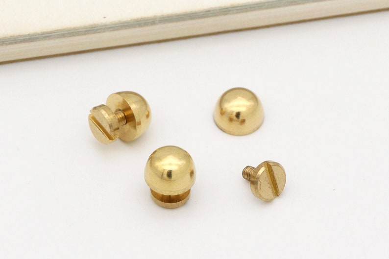 10set 10mm Solid brass Screw rivets Dome rivet screw back stud Etsy