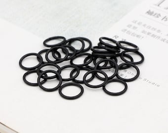 100pcs 3/8"(10mm)  Black Jump Rings o ring Tiny Jump Ring Connector Round Jumpring