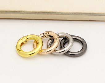 10pcs small Spring gate ring 1/2"(12.5mm) spring ring push gate snap hook purse O ring Round Ring