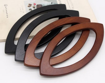 1 par de asas para bolsos, asas de madera para bolsos de ganchillo, asas de madera para costura, asas para bolsos de punto, fabricación de bolsos de mano