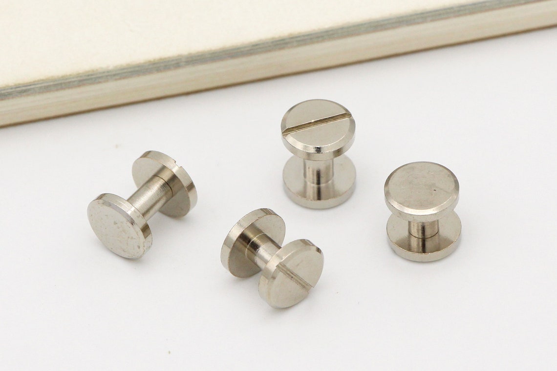 10set 10mm Screw rivet Solid brass Leather rivet Chicago Screw Etsy