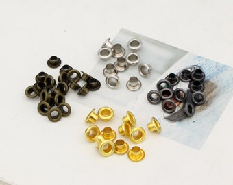 100set Grommet 3.5mm/4mm/4.5mm/5mm occhiello con occhielli di metallo rondella occhielli per canvas leather artigianale