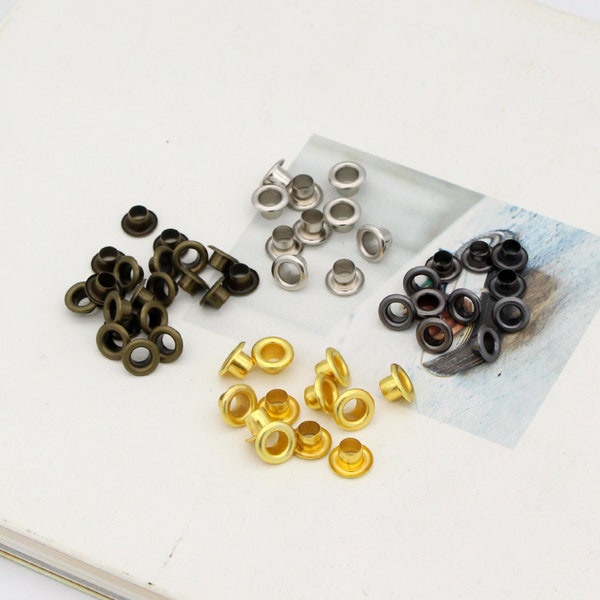 100set oeillet 3.5mm/4mm/4.5mm/5mm oeillet avec oeillets métalliques rondelle oeillets pour toile artisanat en cuir