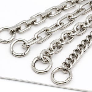 Women Purse Chain Silver bag chain strap extender Bag handle Shoulder bag strap