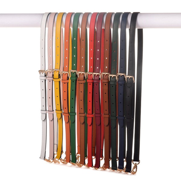 13 color leather strap 1.2cm 1.5cm 1.8cm 2.5cm wide Handbag Strap Crossbody Bag Strap adjustable purse strap