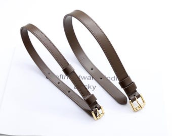 Coffee Leather Purse Chain Extender Leather Bag strap extender Bag handle Shoulder bag strap