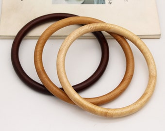 1pair wooden handle bag handle 14cm(5.5 in) handbag handles round wood handle bag making supplies