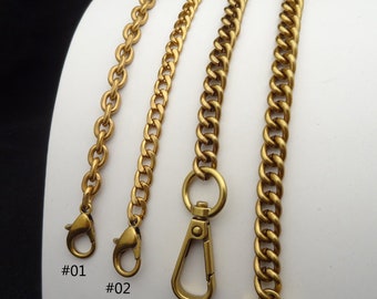 Antique gold Chain Strap bag chain replacement strap purse chain bag strap  bag handle bag hardware