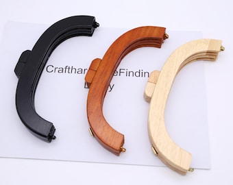 20cm Wood Purse Frame Come With Screws 3 colors Wooden bag frame bag handle