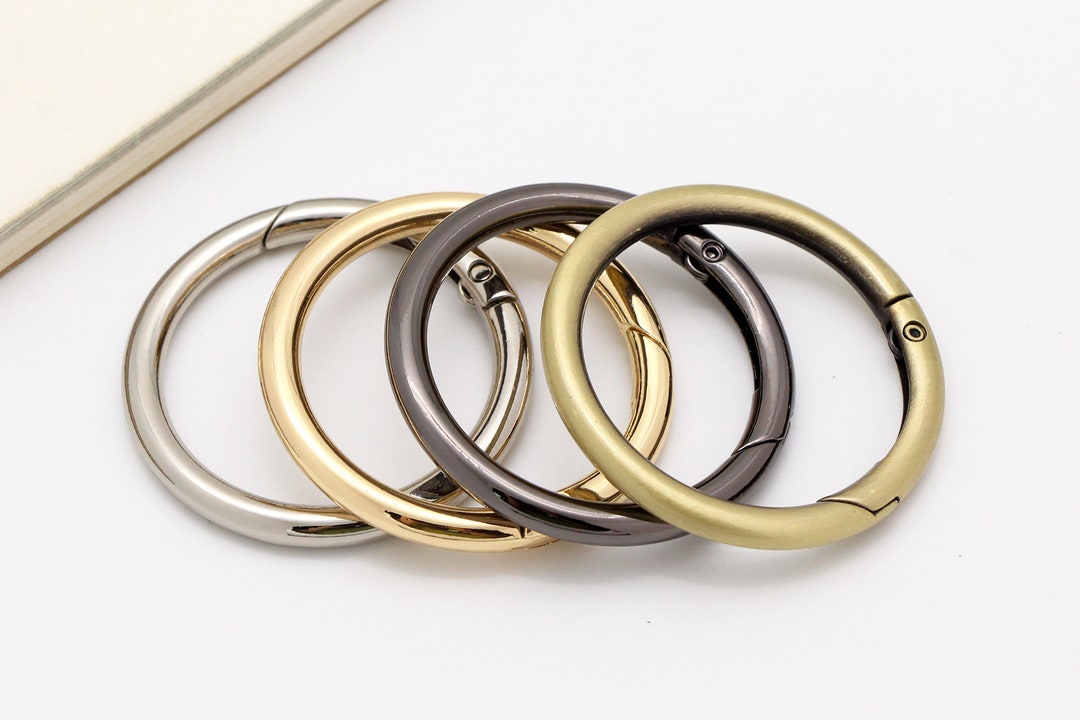 Spring Gate Round Ring 2pcs Spring Gate Ring Thin Spring Ring Push Gate Snap Hook Purse O Ring ...