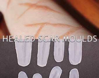 8 Healed Raised Scars 1 Silicone Bondo Moulds for professional makeup artists to fill yourself // SFX MAKEUP // Scarring Wounds Cuts Injury
