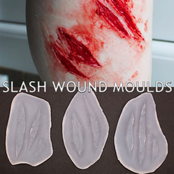 Gory Slash Wound Moulds // Three Silicone Wound Moulds For Bondo // SFX MAKEUP // Horror // Wounds // Cuts // Film and TV // Halloween