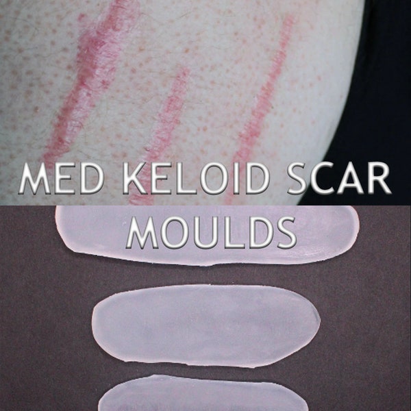 Moldes de cicatrices queloides curadas // Cuatro moldes de silicona para heridas para Bondo // SFX MAKEUP // Horror // Cicatrización // Lesiones // Cine y TV // Halloween