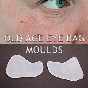 Pair of Old Age Eye Bag Silicone Bondo Moulds for professional makeup artists to fill yourself  // SFX MAKEUP // Ageing Wrinkles Film & TV