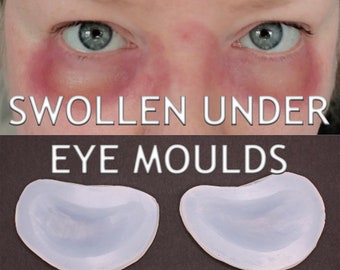 Pair of Swollen Under Eye Silicone Bondo Moulds for professional makeup artists to fill yourself // Swelling Injury Casualty // SFX MAKEUP