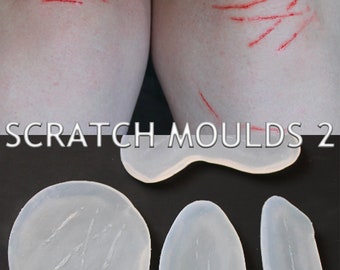 4 Scratches 2 Silicone Bondo Moulds for professional makeup artists to fill yourself // SFX MAKEUP // Injury Wound Casualty Cuts Scrapes