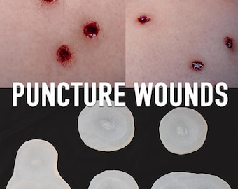 5 Puncture Wound Silicone Bondo Moulds for professional makeup artists to fill yourself //Film & TV // Injury Wounds Stabs Casualty