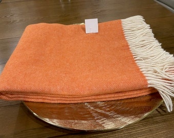 oldsea blanket (orange) 新品未使用未開封 Orange Lambswool Blanket Orange/white Throw Blanket Pure