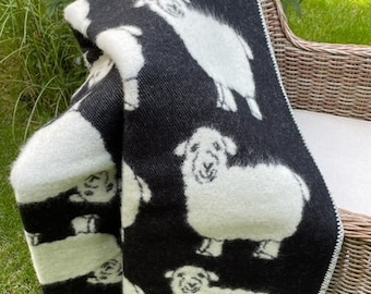 シープウールブランケット | ムース柄のチェック柄スロー、51 x 79