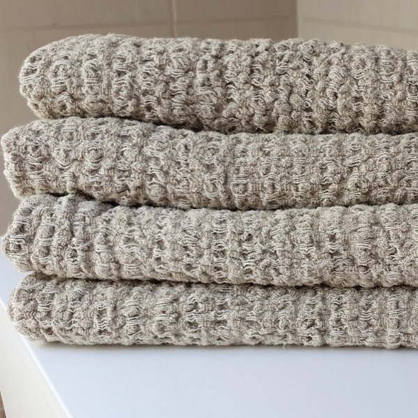 Extra Quality 100% Linen Towels_Organic Linen Beach Towels_Textured Softened Bath Sheets_Flax Towel_28 x 55 In/ 70x140 cm_Eco_Perfect Gift