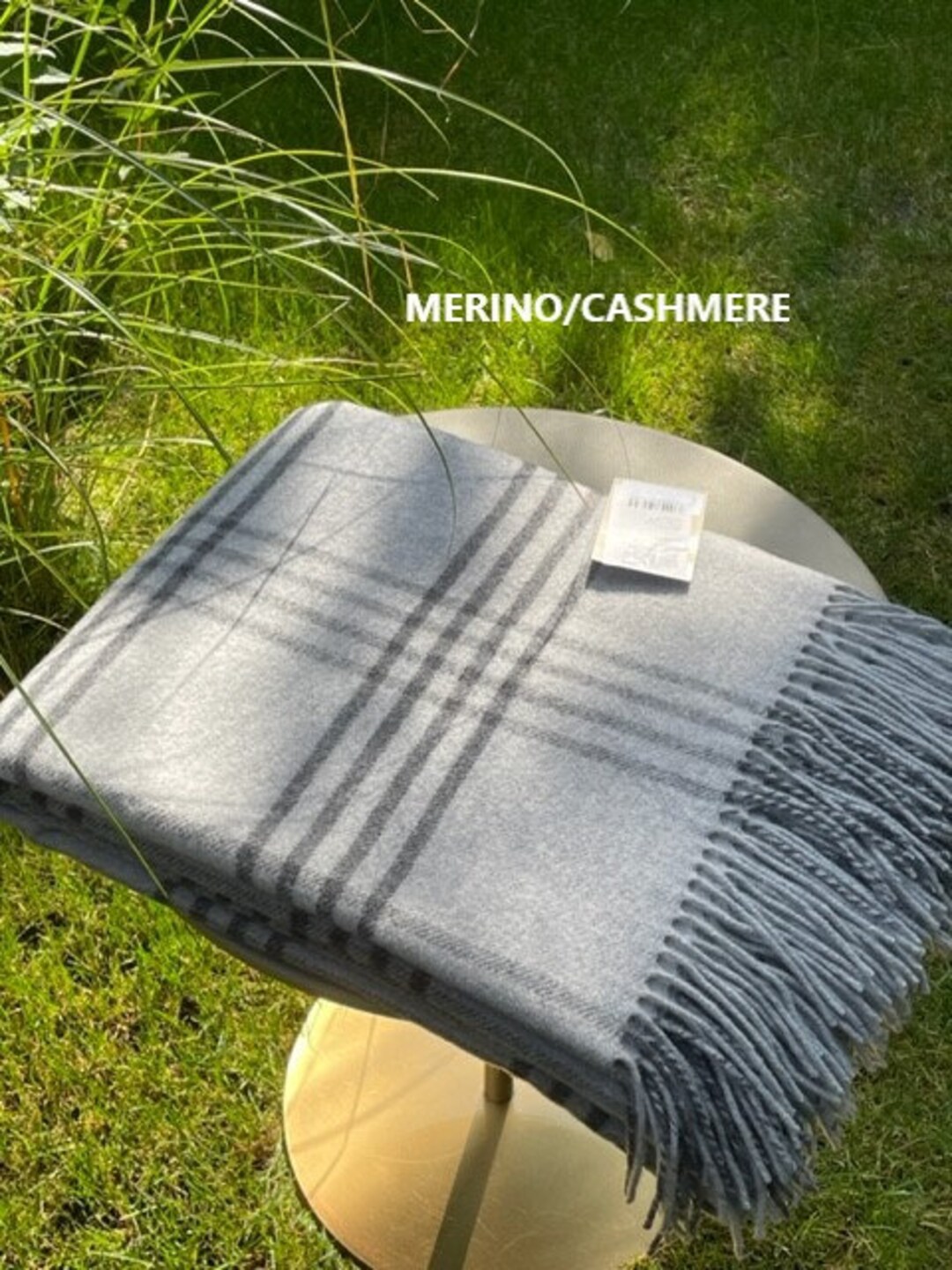 Extra Quality Grey Merino Wool Blanket With Cashmere Wool Throw Soft ...