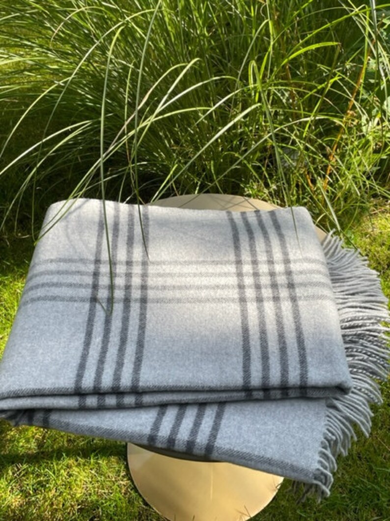 Extra Quality Grey Merino Wool Blanket With Cashmere Wool Throw Soft ...