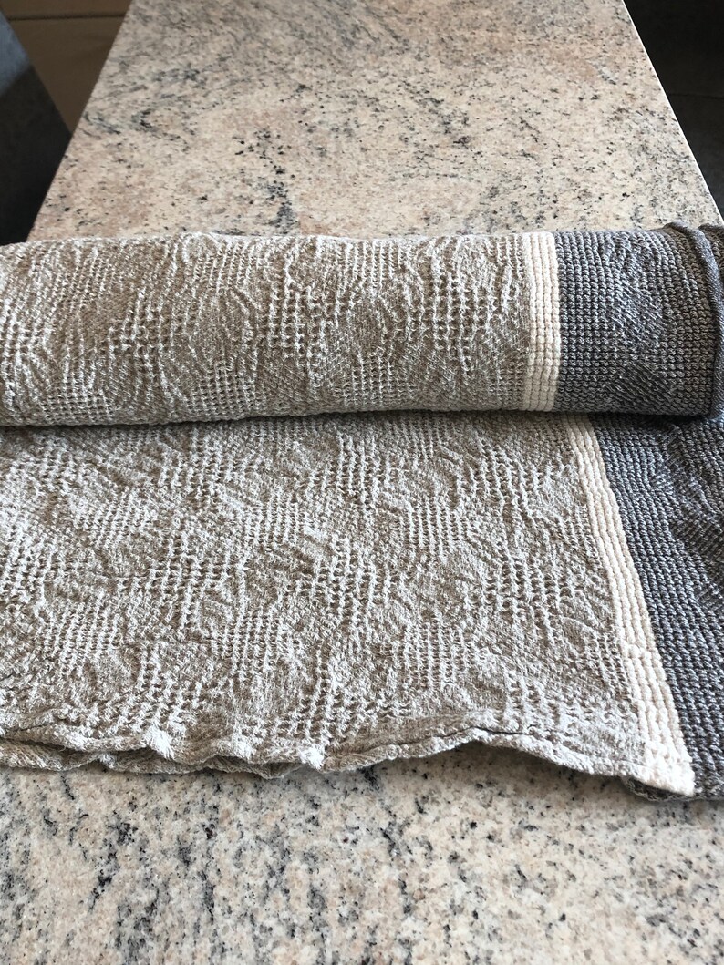 Extra Quality Organic Linen Towel in Waffle_ Body Linen Towels_Absorbent Bath Towels_ Sauna Towels_ECO_Size 30x57 In