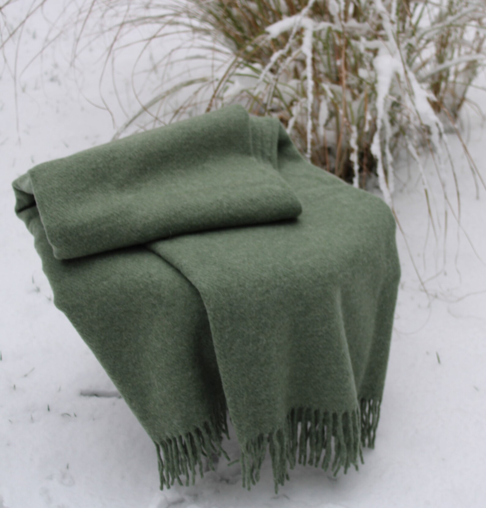 Sage Green Wool Blanket 100 New Wool From New Zealand Virgin Etsy