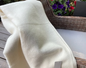 Highest quality cream white color organic sheep wool blanket 100% natural wool throw large sofa blanket eco wool throw 55x79"/ 140x200 cm