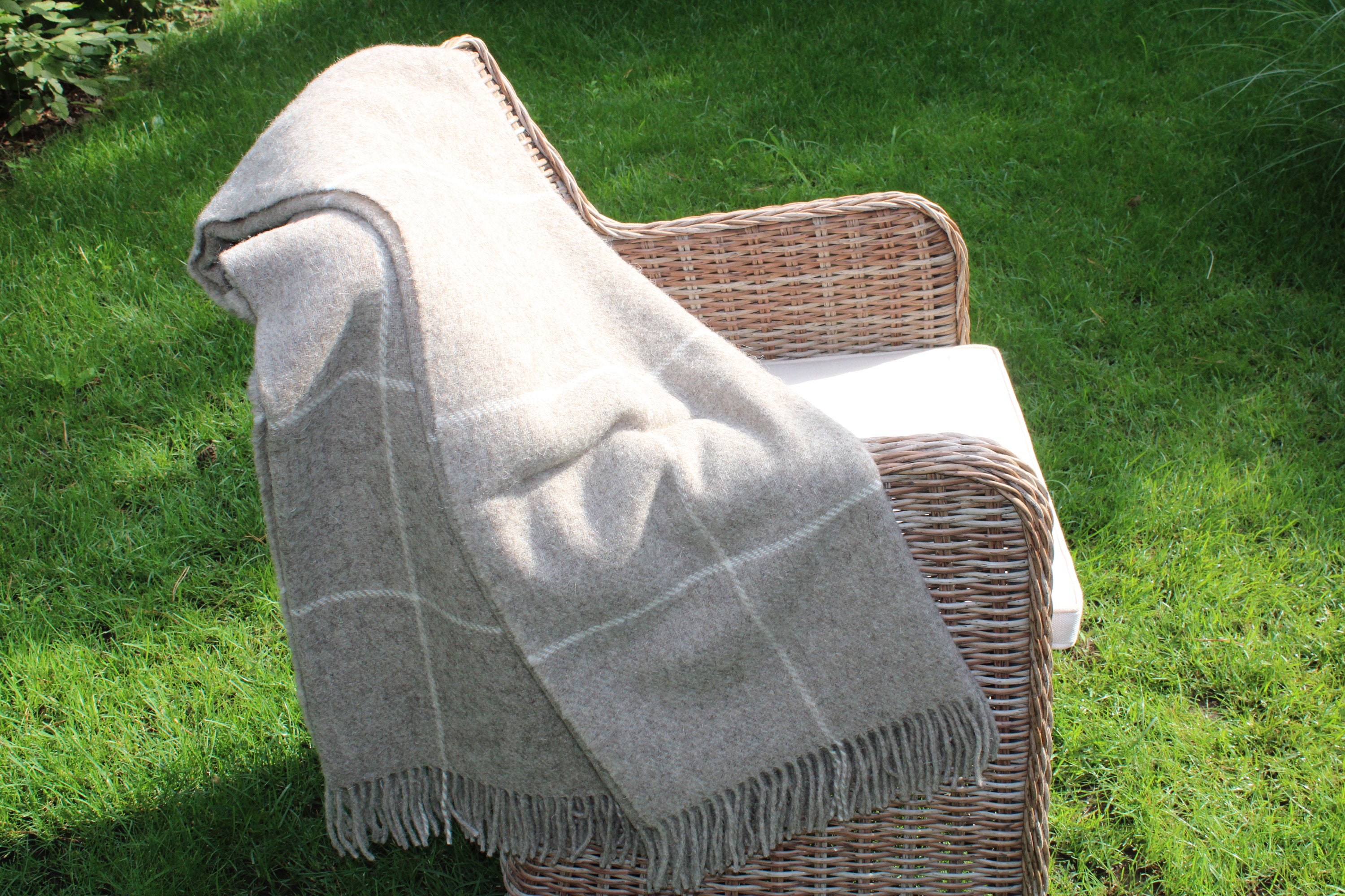 Natural sheep wool blanket 100 natural wool throw wool plaid Etsy