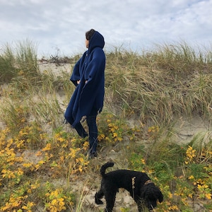 Woolen CAPE with a HOOD, Wool Wrap, Wool Poncho 100%, Natural Wool, Fleece Wrap, NEW, Size 51 x 75 In, Eco, Gift