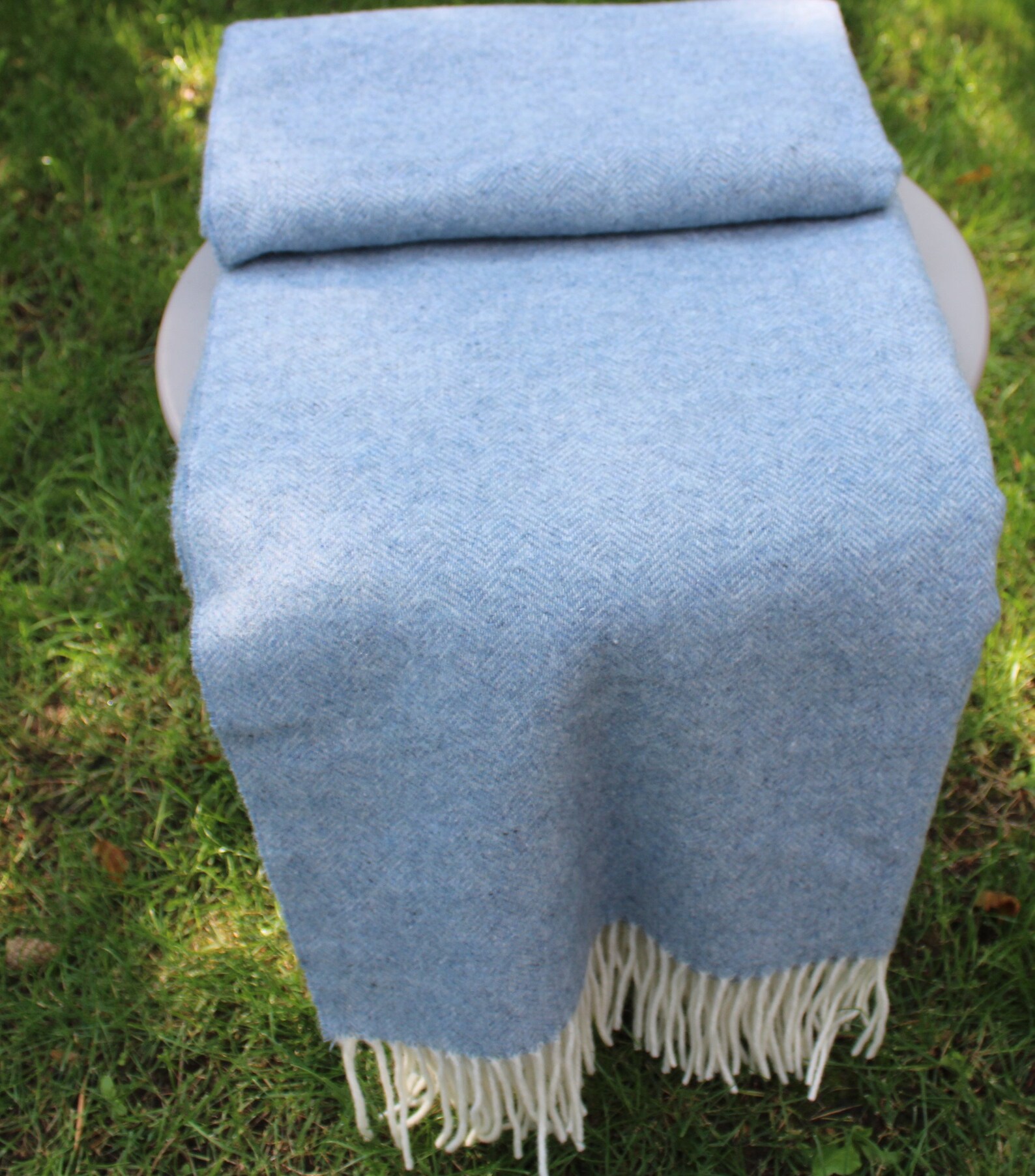Light blue merino wool blanket size 140x200 cm 51 x79 in extra Etsy