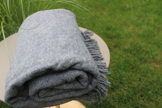 Grey Color N. Zealand Sheep Wool Blanket 100 Natural Wool Throw Wool Plaid Large Sofa Throw Wool Bedspread Couch Throw 55x79 in Eco Wool Etsy Canada