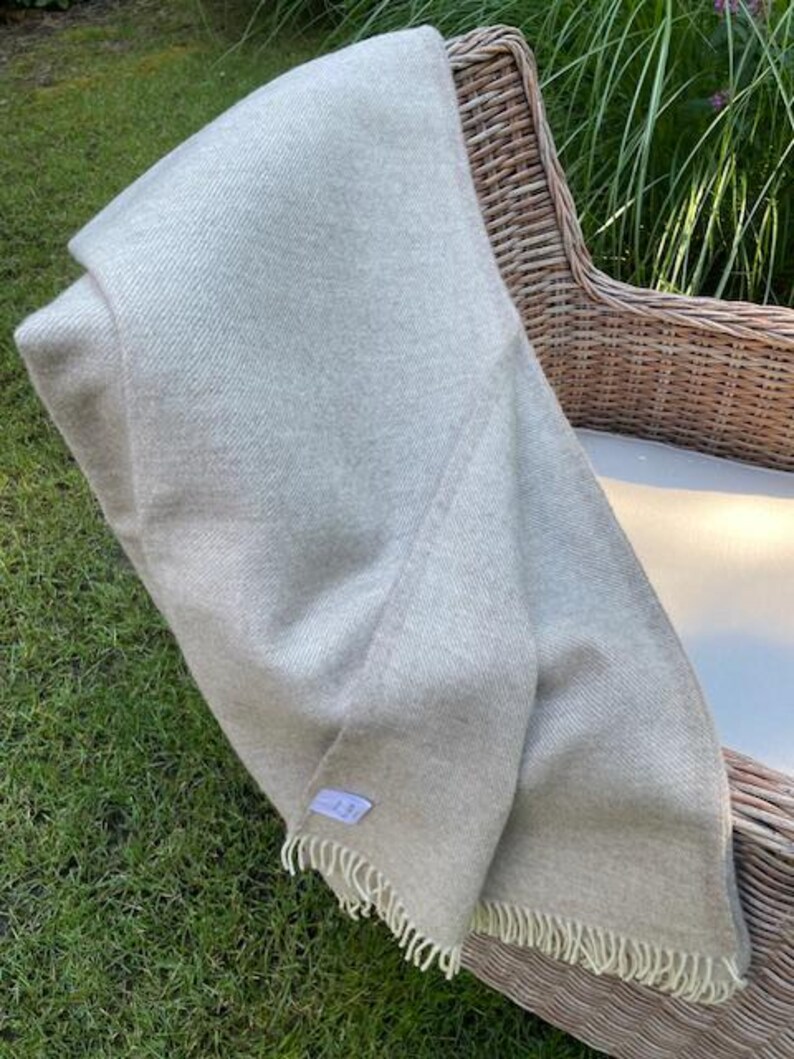 Extra Quality Light Beige Pure New Wool Blanket Luxury Gift, Eco Wool