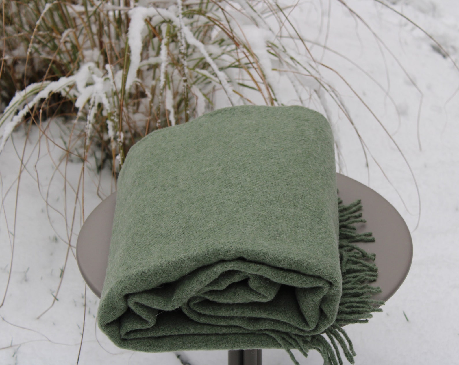 Sage Green Wool Blanket 100 New Wool From New Zealand Virgin Etsy