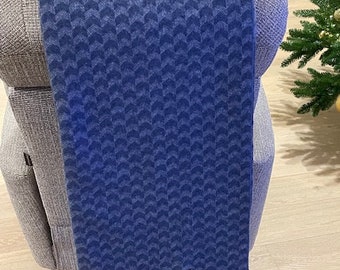 Couverture de canapé en laine mérinos bleu foncé de qualité supérieure avec cachemire 140 x 200 cm / 55 x 79 pouces en laine douce biologique jetée en laine d'agneau couverture de canapé en laine écologique