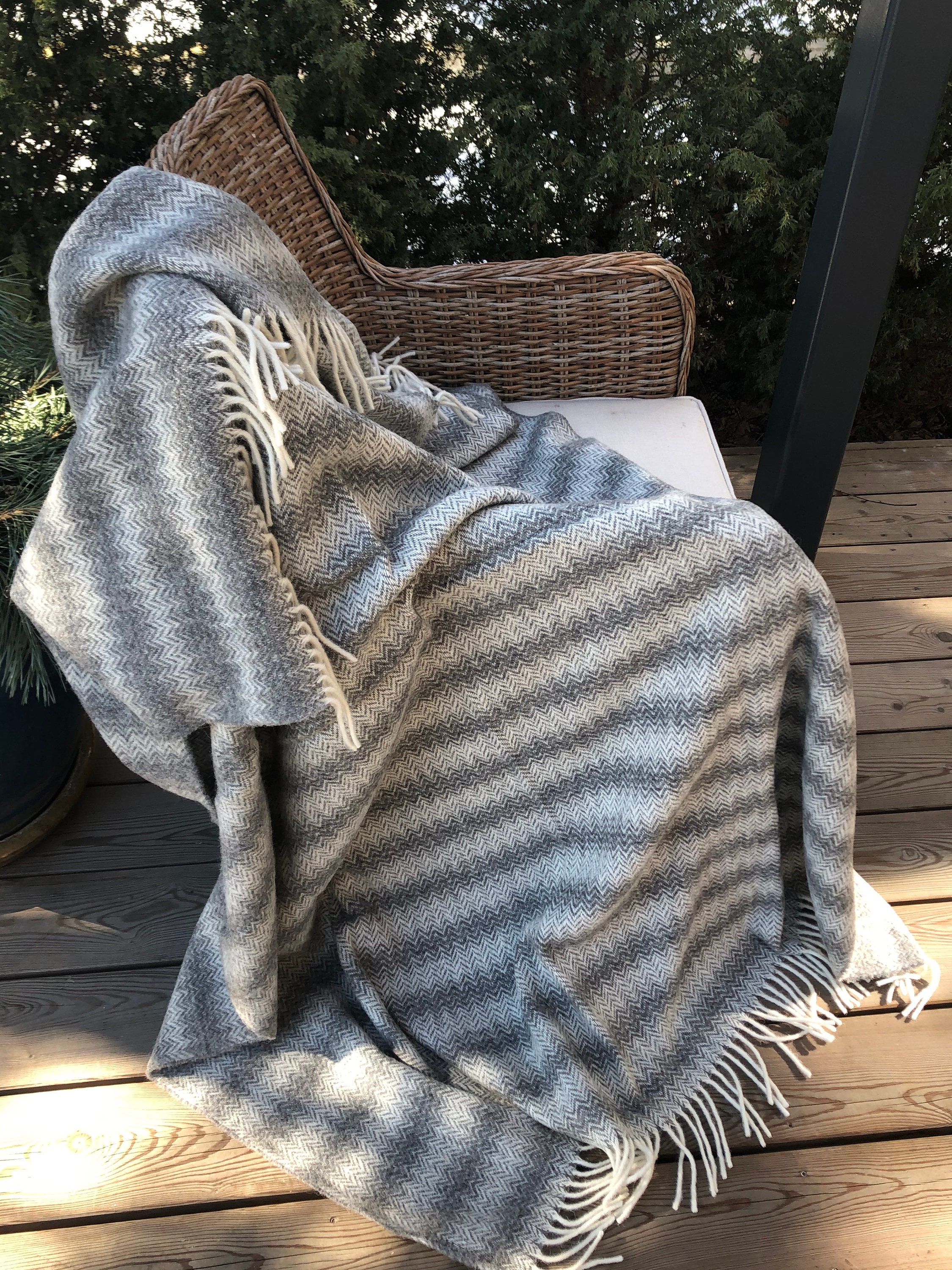 New Zealand Sheep wool blanket 100 natural wool Wool throw Etsy