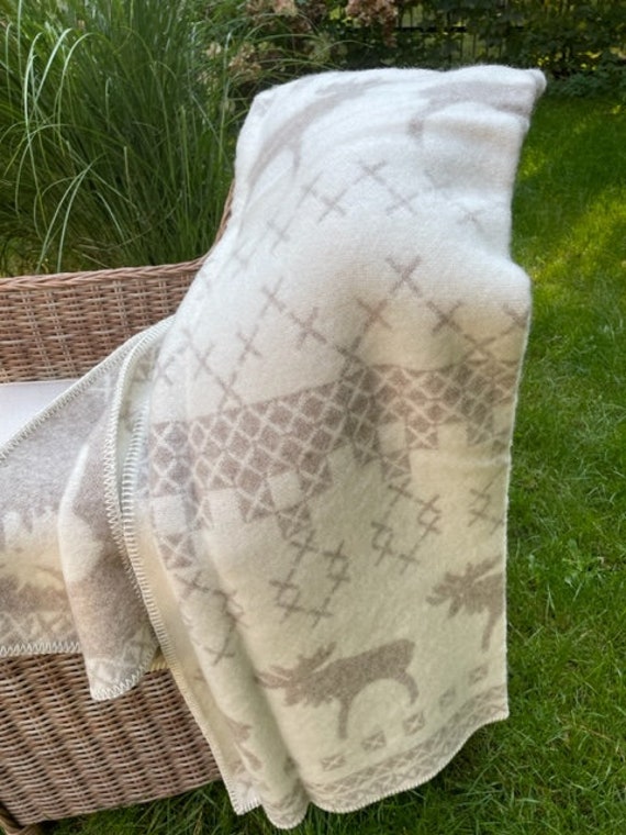 Natural wool throw sale