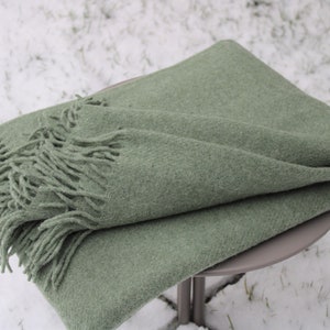 Sage green wool blanket 100% new wool from New Zealand virgin wool blanket 55x79 in blanket wool plaid bedspread large sofa blanket